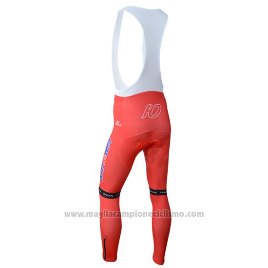 2014 Abbigliamento Ciclismo Katusha Bianco e Rosso Manica Lunga e Salopette